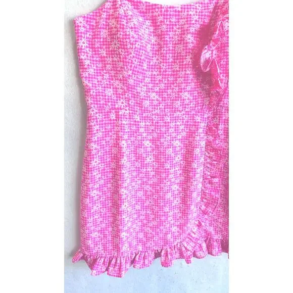 Lilly Pulitzer Maetha Romper Aura Pink One Shoulder romper palm beach style - Picture 5 of 8